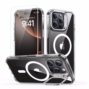 ESR Classic Hybrid Kickstand Halolock MagSafe Чехол комплект с подставкой + Закалённое стекло для iPhone 16 Pro - прозрачный