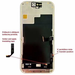 Ekranas skirtas iPhone 15 Pro, LTPO Soft OLED, 120Hz