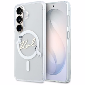 Karl Lagerfeld IML KC Script MagSafe Case for Samsung Galaxy S26 Plus - Transparent