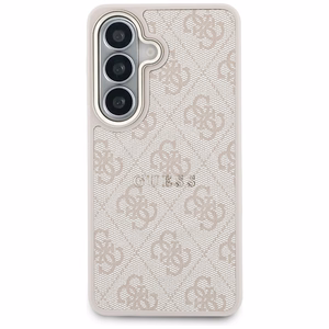 Dėklas Guess PU Leather 4G Gold Frame Magnetic Samsung S942 S26 rožinis