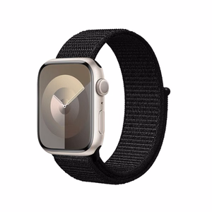 Ремешок Crong Nylon Reflex Sport для Apple Watch 38 / 40 / 41 / 42 mm, чёрный