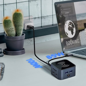 Hub USB-C 12 in 1 Wozinsky WHBC09Y8S daugiafunkcis, su belaidžio įkrovimo funkcija, aliuminis, su 15 cm laidu - pilkas