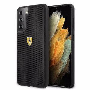 Dėklas telefonui Ferrari FESPEHCS21MBK S21+ G996 juodas/juodas kietasis dėklas On Track perforuotas