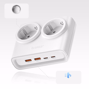Orico PDC25 25W 6in1 удлинитель 2x AC + 2x USB-A + 2x USB-C - белый