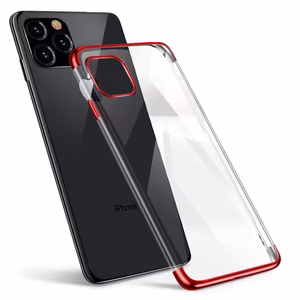 Clear Color case TPU gel cover with a metallic frame for Samsung Galaxy A13 5G red