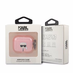 Karl Lagerfeld Glitter Karl's Head чехол для AirPods 3 - розовый
