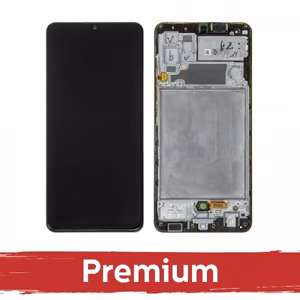 LCD ekranas skirtas Samsung A325 A32 4G juodas su rėmeliu OEM