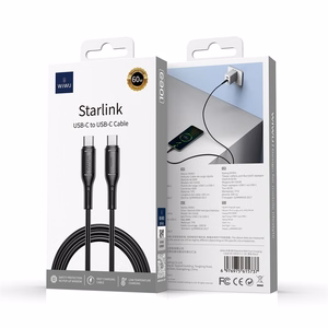 WiWU - Кабель данных Starlink Series Wi-C043E USB C на USB C 30W - чёрный
