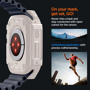 Spigen Rugged Armor dėklas Apple Watch Ultra 1 / 2 (49mm) - smėlio spalvos