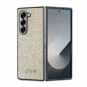 Guess 4G Blizgus Užrašas Dėklas telefonui Samsung Galaxy Z Fold 6 - Auksinė