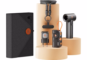 Havit STK011 EU kelioninis rinkinys (kelioninis įkroviklis + powerbank + USB-C laidas + rankinis ventiliatorius)