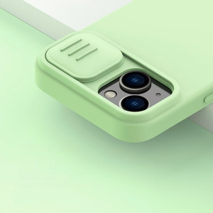 Nillkin CamShield Magnetic magnetinis silikoninis MagSafe dėklas su kameros apsauga, skirtas iPhone 14 Plus – mėlynas
