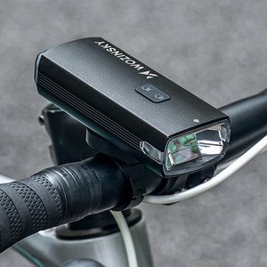 Передний велосипедный фонарь Wozinsky с кабелем USB-C, 3000 лм – чёрный