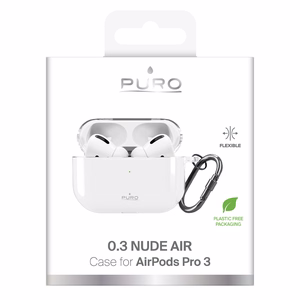 "Puro 0.3 Nude" dėklas "AirPods Pro 3" - skaidrus