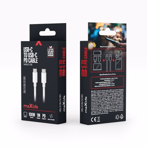 Maxlife MXUC-05 кабель USB-C - USB-C 1,0 m 100W белый