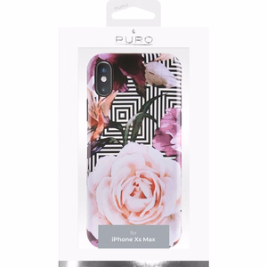 Puro Glam Geo Flowers Pink Peonies dėklas, skirtas iPhone XS Max