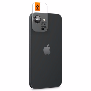 Spigen Optik Pro GLAS.TR "Ez Fit" Camera Cover 2-pack for iPhone 16e / 17e - Black