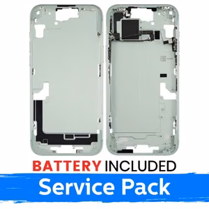 Ekrano rėmas / Vidinis korpusas skirtas Apple iPhone 15 Plus korpusas + baterija / Green / (Service Pack)