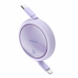 Baseus Free2Pull - 20 W USB-C į Lightning ištraukiamas kabelis, 1 m (violetinė)