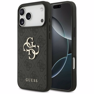 Guess PU 4G Metal Logo case for Apple iPhone 18 Pro Max, Grey