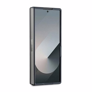 DKNY Magsafe Plain Leather Metal Stack Logo Case for Samsung Galaxy Z Fold 6 - Black