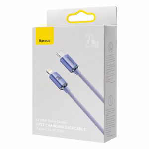 Baseus kabelis Crystal Shine USB-C - Lightning 2,0 m 20W violetinis