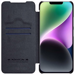 Nillkin Qin Leather Pro Case iPhone 14 Plus с защитой камеры флип-чехол чёрный