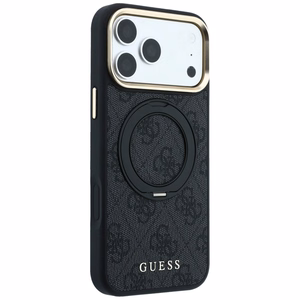 Guess Ring Stand 360 4G Classic Logo MagSafe Case for iPhone 17 Pro / 18 Pro - Black