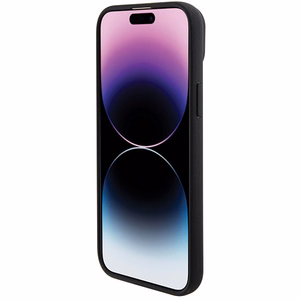BMW BMHCP15M22PTDK dėklas telefonui iPhone 15 Plus 6.7" juodas/juodas odinis su trispalve emblema
