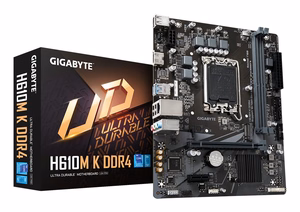 GIGABYTE H610M K DDR4 pagrindinė plokštė - palaiko Intel Core 14th Gen procesorius, 3+1+1 fazių hibridinis maitinimas, iki 3200MHz DDR4, 1xPCIe 3.0 M.2, GbE LAN, USB 3.2 Gen 1