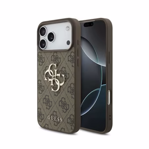 Dėklas Guess PU 4G Metal Logo Apple iPhone 18 Pro rudas