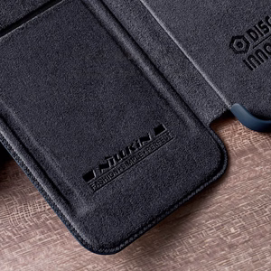 Nillkin Qin Leather Pro Case iPhone 14 Plus с защитой камеры флип-чехол чёрный