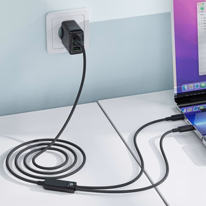 Acefast C5 кабель USB-C - USB-C USB-C 2 в 1 100W 480Mb/s - чёрный