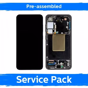 LCD ekranas skirtas Samsung S921 S24 su rėmu / Marble Grey / (Iš anksto surinktas Service Pack)