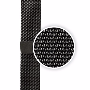 Ремешок Crong Milano Steel из нержавеющей стали для Apple Watch 44 / 45 / 46 / 49 mm, чёрный
