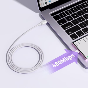 Joyroom Multi-Color Series A14 USB-A / USB-C 3A кабель 1.2m - белый