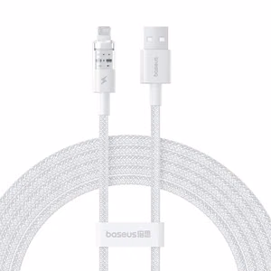 Baseus Gem USB-A į Lightning 2.4A greito įkrovimo laidas 2 m, baltas