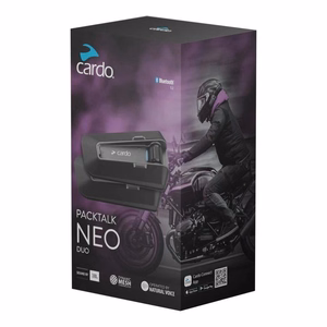 Cardo Packtalk Neo Duo motociklo interkomas 2 kanalai 1600 m juodas