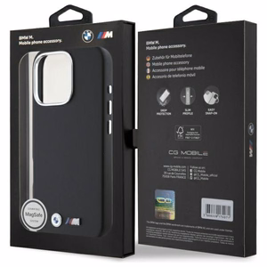 BMW M Sklandus Pilnai apgaubtas metalinis MagSafe dėklas telefonui iPhone 16 Pro Max - juodas (m)