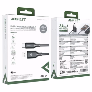 USB laidas Acefast C17-04 USB-A į USB-C 1.2m juodas