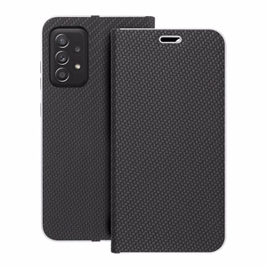 LUNA Book Carbon dėklas telefonui SAMSUNG A52 5G / A52 LTE (4G) / A52s 5G juodas