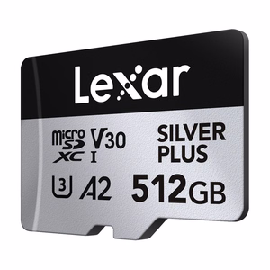 „Lexar High-Performance Silver Plus“ microSDXC atminties kortelė, 512 GB + adapteris