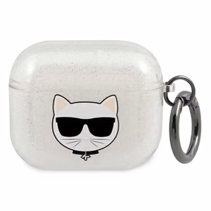 Karl Lagerfeld Glitter Choupette case for AirPods 3 - silver