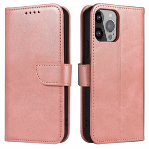Magnet Case для Samsung Galaxy S23 Ultra чехол с флип-кошельком и подставкой розовый