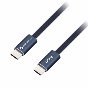 Кабель USB-C — USB-C Forcell F-Energy QC4.0 PD 3A 60W Cafule Flat 1,2 м CCFN23 тёмно-синий