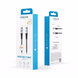 Forever Braix кабель USB-C - USB-C 1,0 m 60W черный