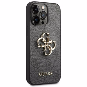 Dėklas Guess PU 4G Metal Logo Apple iPhone 14 Pro Max pilkas