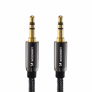 Wozinsky universalus mini jack kabelis 2x AUX kabelis 3m juodas