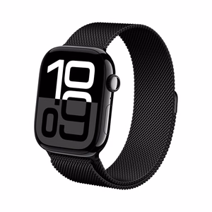 Ремешок Crong Milano Steel из нержавеющей стали для Apple Watch 44 / 45 / 46 / 49 mm, чёрный