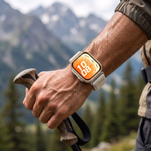 Tech-Protect Nylon Pro dirželis, skirtas „Huawei Watch Fit 3 / 4 / 4 Pro / 5 / 5 Pro“ – smėlio spalvos